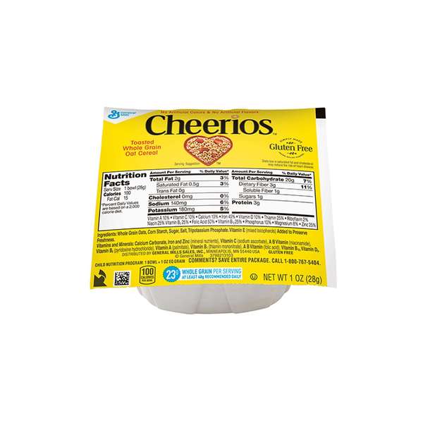 Cheerios Cheerios Whole Grain Oat Gluten Free Cereal Bowlpak 1 oz., PK96 16000-32262